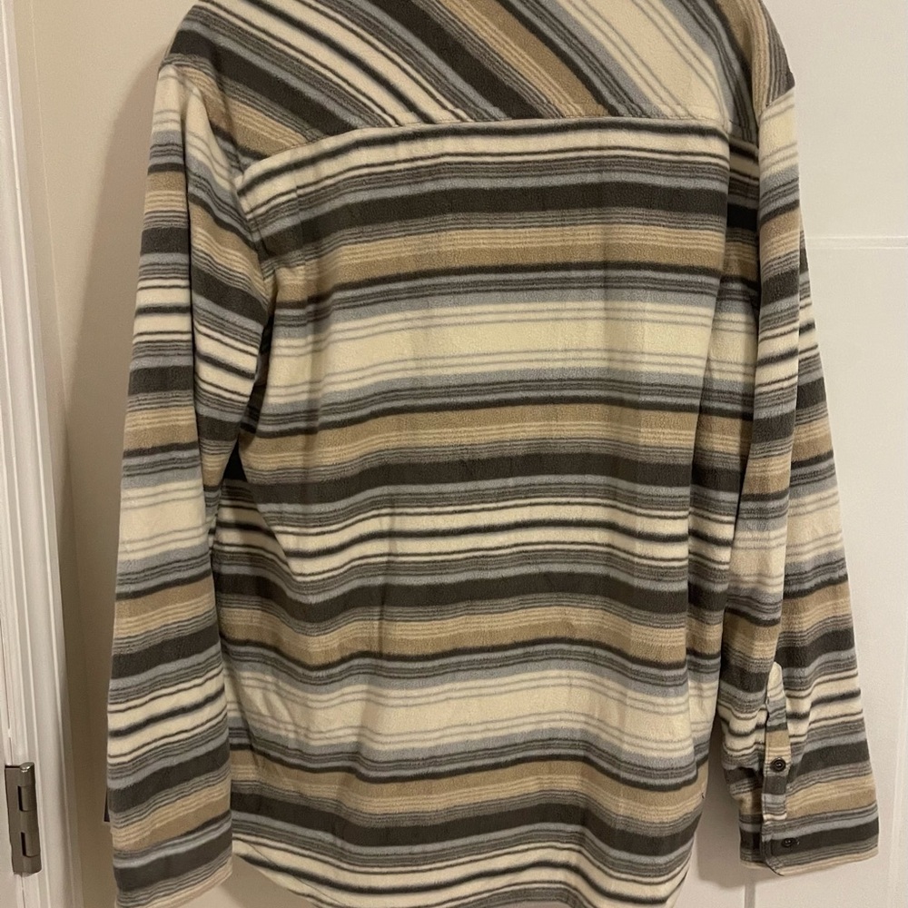 Eddie Bauer Gray and Cream Striped Shirt - Picture 2 of 4